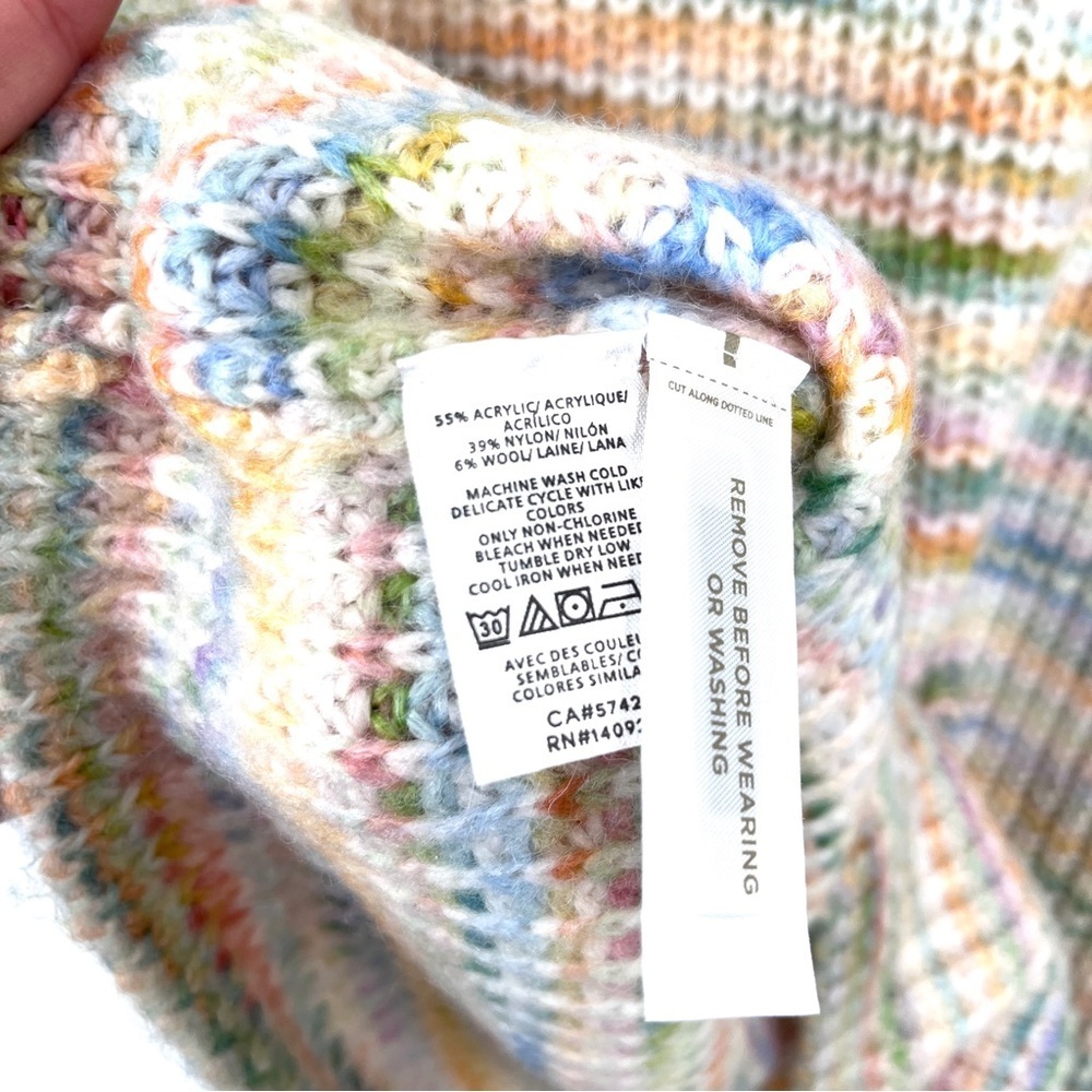 LOFT NWT Rainbow Multicolor Spacedye Sweater Dress - Picture 9 of 10